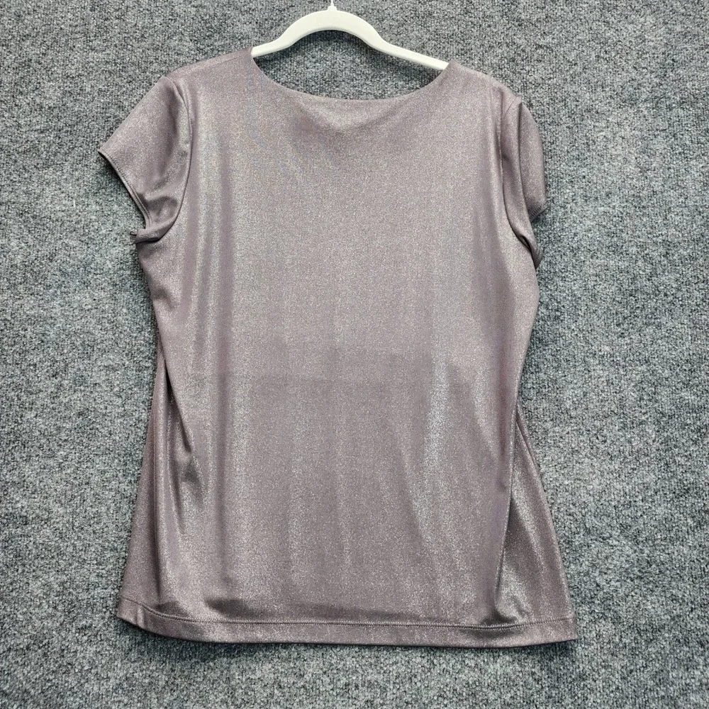 Chico's Travelers Women's Metallic Shimmer Sparkle Party Evening Top Size‎ 2